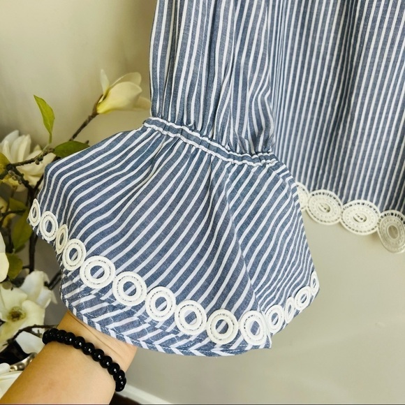 T Tahari Irena stripes prints midi skirt off shoulder top sets - Picture 4 of 15